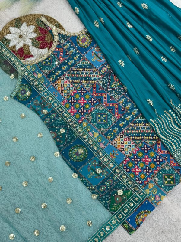 HK 1715 C D DESIGNER PLAZZO SUITS WHOLESALE