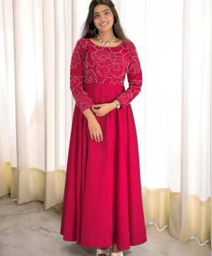 HK 1721 DESIGNER TRENDING GOWN WHOLESALE