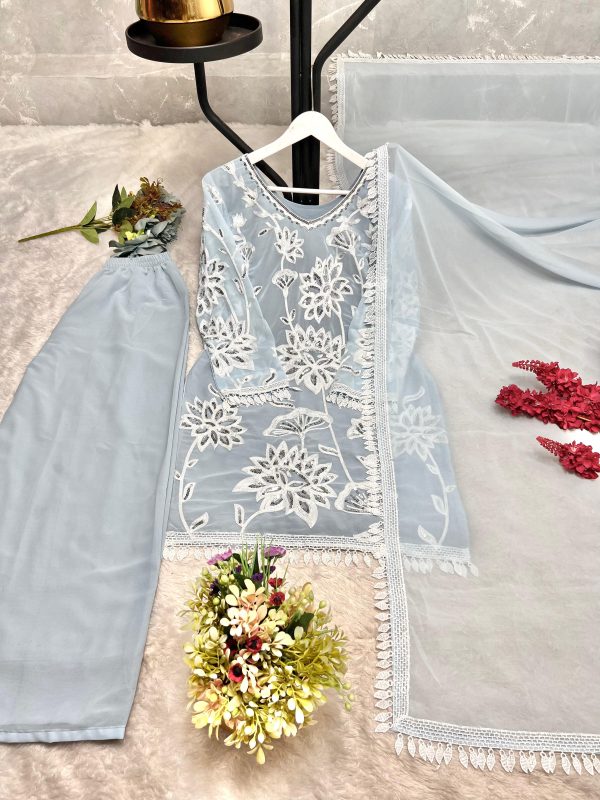HK 1723 A TRENDING PLAZZO SUITS WHOLESALE