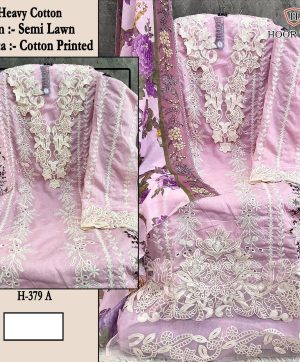 HOOR TEX H 379 A COTTON SALWAR SUITS WHOLESALE