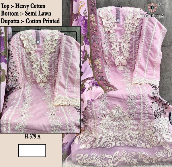 HOOR TEX H 379 A COTTON SALWAR SUITS WHOLESALE