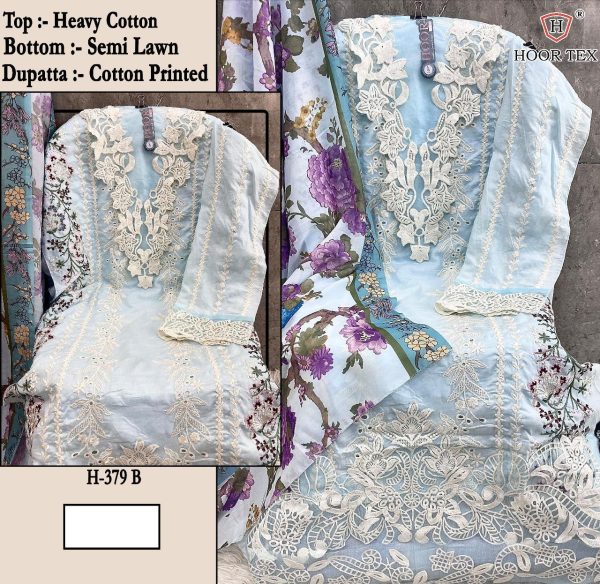 HOOR TEX H 379 B COTTON SALWAR SUITS WHOLESALE