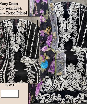 HOOR TEX H 379 C COTTON SALWAR SUITS WHOLESALE