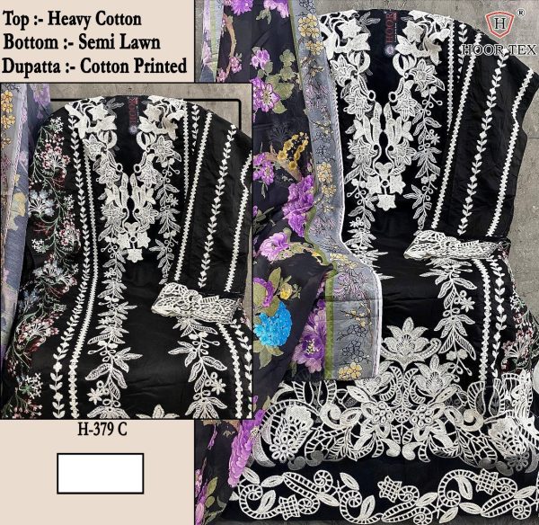 HOOR TEX H 379 C COTTON SALWAR SUITS WHOLESALE