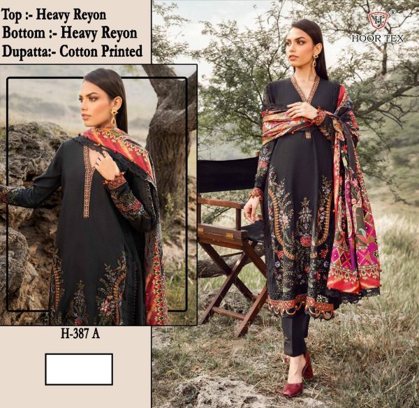 HOOR TEX H 387 A COTTON PAKISTANI SALWAR SUITS