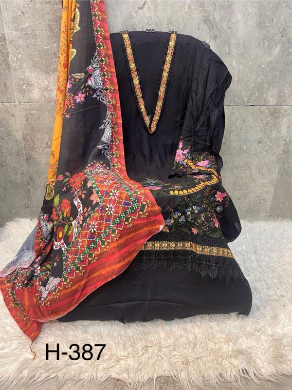 HOOR TEX H 387 A COTTON PAKISTANI SALWAR SUITS