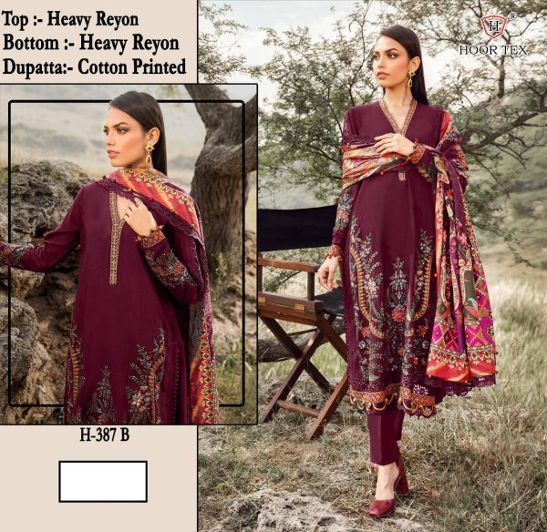 HOOR TEX H 387 B COTTON PAKISTANI SALWAR SUITS