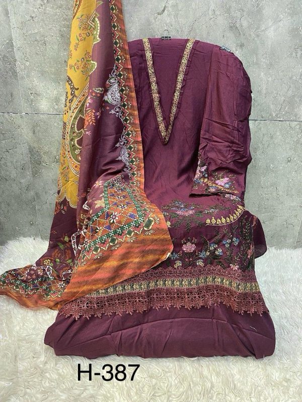 HOOR TEX H 387 B COTTON PAKISTANI SALWAR SUITS