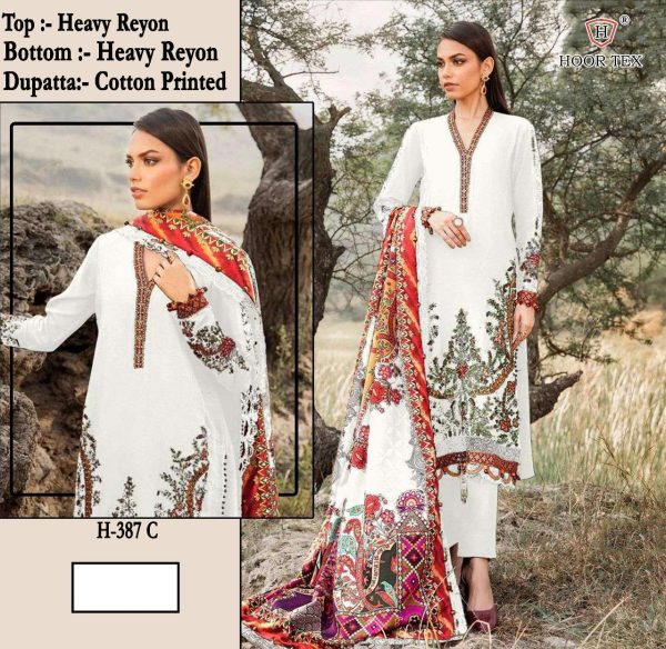 HOOR TEX H 387 C COTTON PAKISTANI SALWAR SUITS
