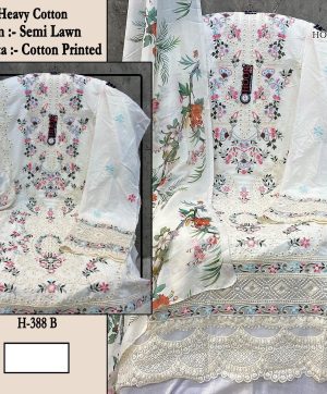 HOOR TEX H 388 B COTTON PAKISTANI SUITS WHOLESALE