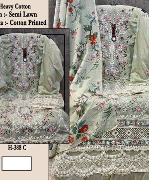 HOOR TEX H 388 C COTTON PAKISTANI SUITS WHOLESALE