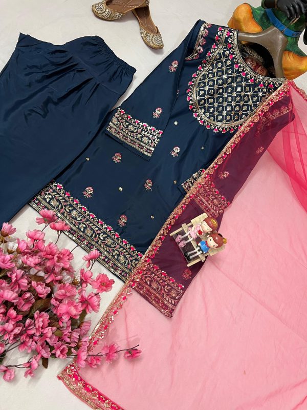LC 1390 DESIGNER FARSHI PLAZZO SUITS WHOLESALE