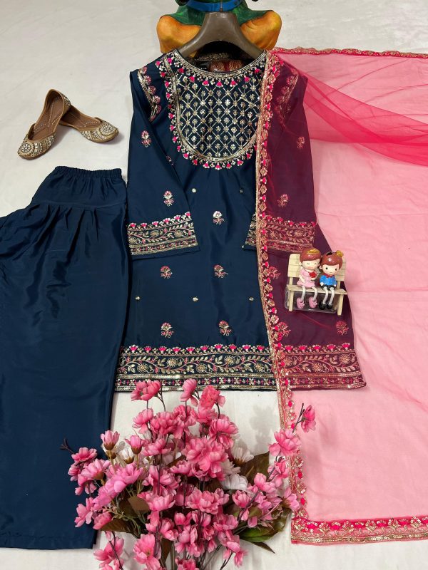 LC 1390 DESIGNER FARSHI PLAZZO SUITS WHOLESALE