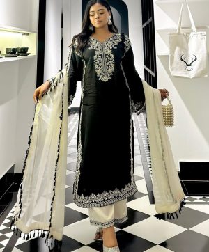 LC 1393 DESIGNER CHINON SILK SALWAR SUITS