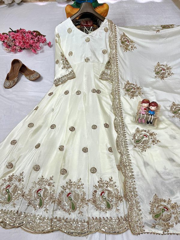 LC 1394 DESIGNER CHINON SILK GOWN WHOLESALE