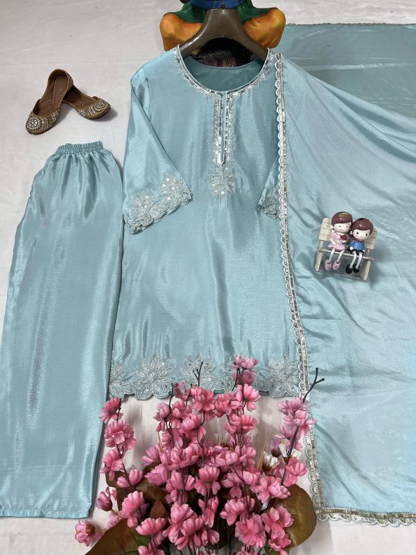 LC 1395 TRENDING CHINON SALWAR SUITS WHOLESALE