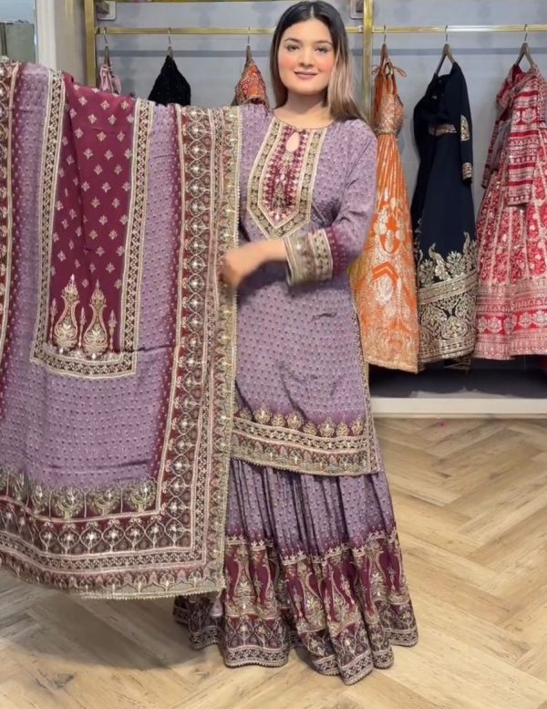 LG 1995 A DESIGNER WEAR PRINTED SHARARA SUITS