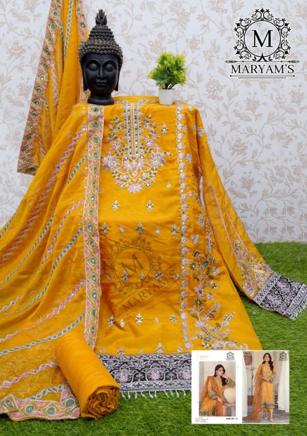 MARYAM'S 167 A ORGANZA PAKISTANI SUITS WHOLESALE