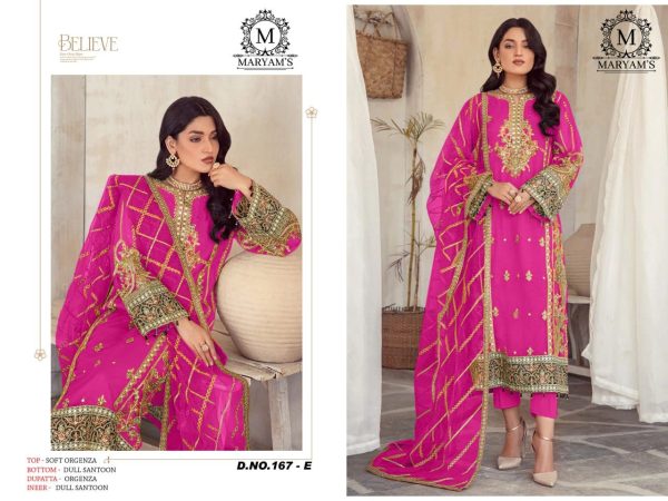 MARYAM'S 167 E ORGANZA PAKISTANI SUITS WHOLESALE
