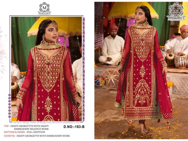 MARYAM'S 183 B GEORGETTE PAKISTANI SALWAR SUITS