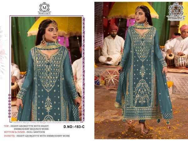 MARYAM'S 183 C GEORGETTE PAKISTANI SALWAR SUITS