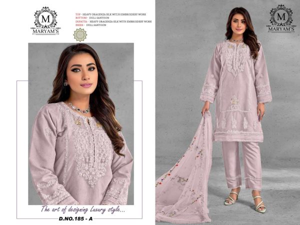 MARYAM'S 185 A ORGANZA PAKISTANI SUITS WHOLESALE
