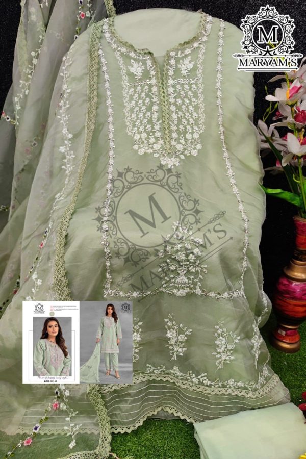 MARYAM'S 185 B ORGANZA PAKISTANI SUITS WHOLESALE