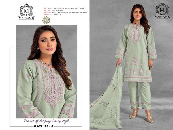 MARYAM'S 185 B ORGANZA PAKISTANI SUITS WHOLESALE