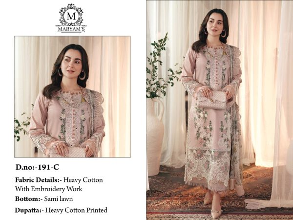 MARYAM'S 191 C COTTON PAKISTANI SALWAR SUITS