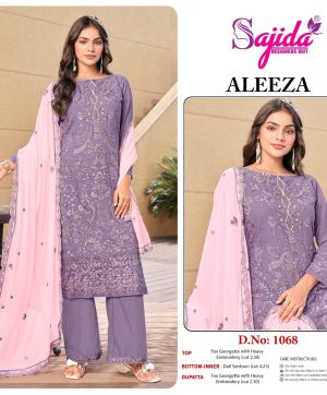 SAJIDA DESIGNERS 1068 ALEEZA GEORGETTE SALWAR SUITS