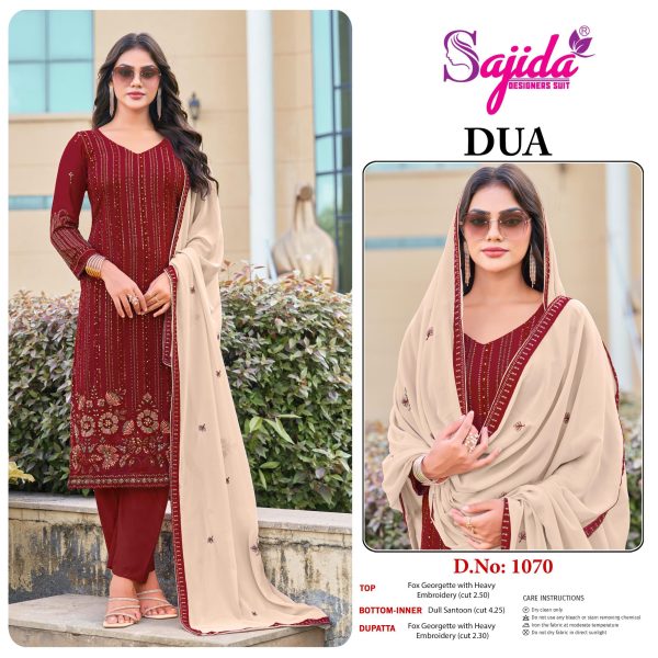 SAJIDA DESIGNERS 1070 DUA GEORGETTE SALWAR SUITS