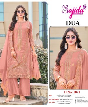 SAJIDA DESIGNERS 1071 DUA GEORGETTE SALWAR SUITS