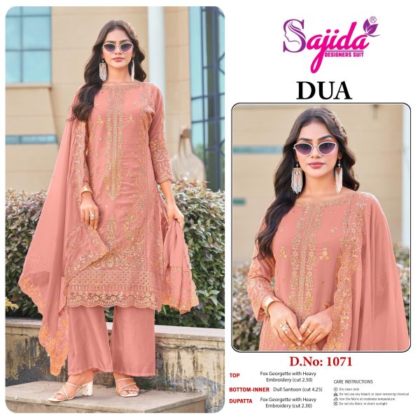 SAJIDA DESIGNERS 1071 DUA GEORGETTE SALWAR SUITS