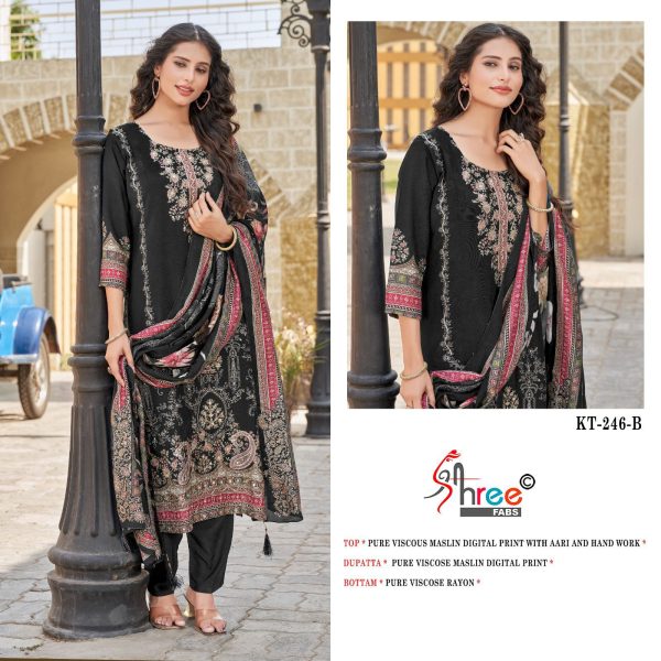 SHREE FABS KT 246 B VISCOSE MUSLIN SALWAR SUITS