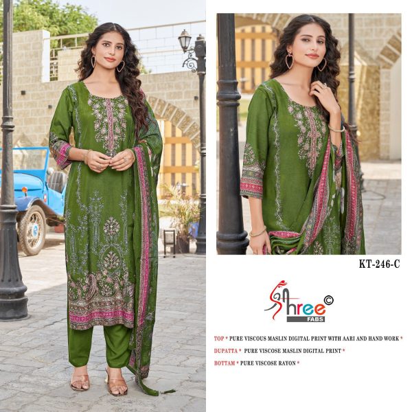 SHREE FABS KT 246 C VISCOSE MUSLIN SALWAR SUITS