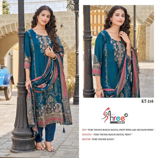 SHREE FABS KT 246 VISCOSE MUSLIN SALWAR SUITS