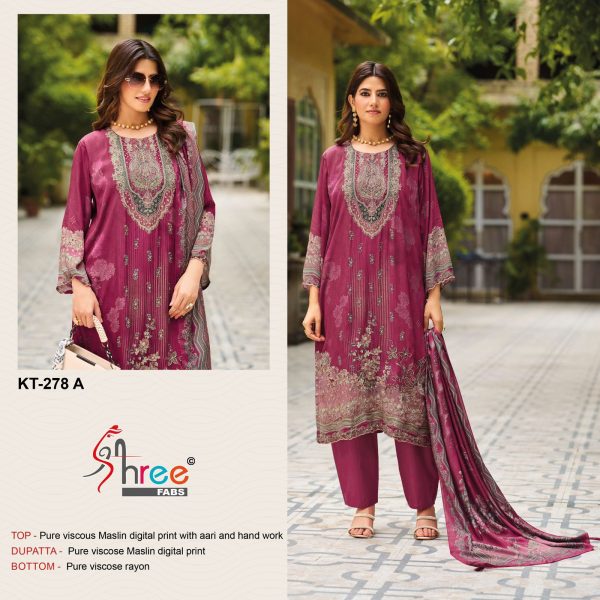 SHREE FABS KT 278 A VISCOSE MUSLIN SALWAR SUITS