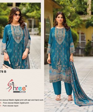 SHREE FABS KT 278 B VISCOSE MUSLIN SALWAR SUITS