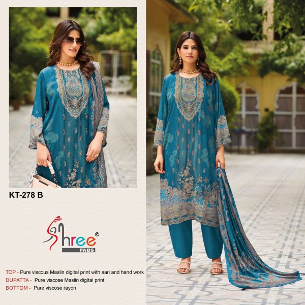 SHREE FABS KT 278 B VISCOSE MUSLIN SALWAR SUITS