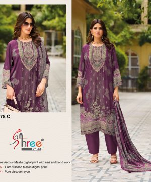 SHREE FABS KT 278 C VISCOSE MUSLIN SALWAR SUITS