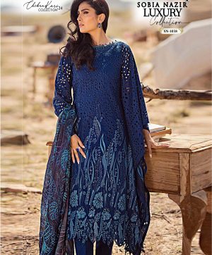 SOBIA NAZIR SN 1038 CHIKANKARI EMBROIDERED SUITS