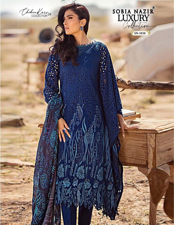 SOBIA NAZIR SN 1038 CHIKANKARI EMBROIDERED SUITS