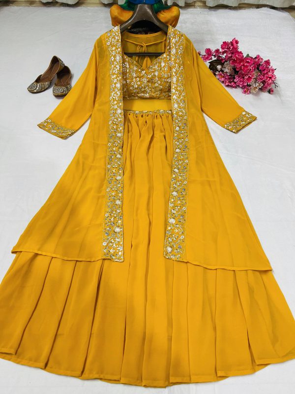 VF 213 DESIGNER INDO WESTERN LEHENGA CHOLI SET