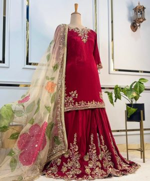 WOMEN WASTRA WW 1219 DESIGNER SHARARA SUITS