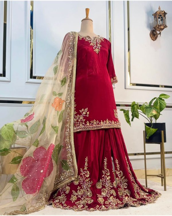 WOMEN WASTRA WW 1219 DESIGNER SHARARA SUITS