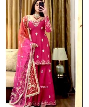 WOMEN WASTRA WW 1223 DESIGNER SHARARA SUITS
