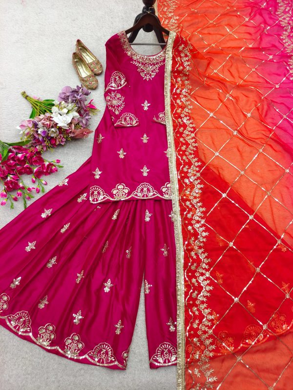 WOMEN WASTRA WW 1223 DESIGNER SHARARA SUITS