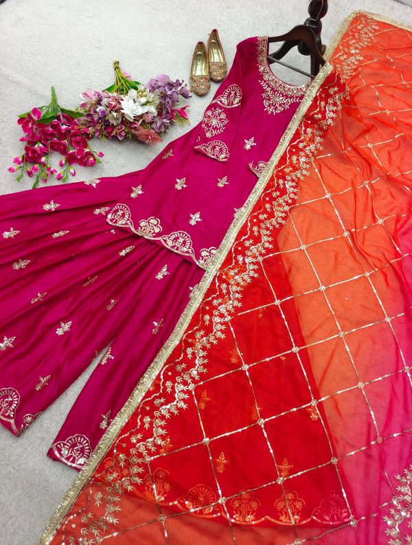 WOMEN WASTRA WW 1223 DESIGNER SHARARA SUITS