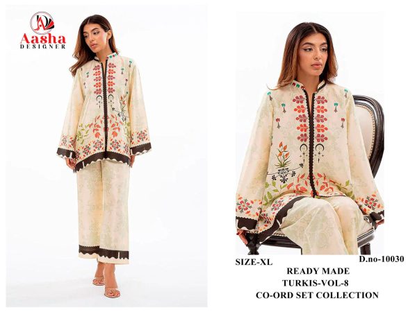 AASHA DESIGNER 10030 TURKIS VOL 8 PRINTED CORD SET