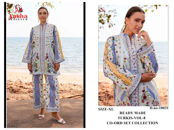 AASHA DESIGNER 10031 TURKIS VOL 8 PRINTED CORD SET